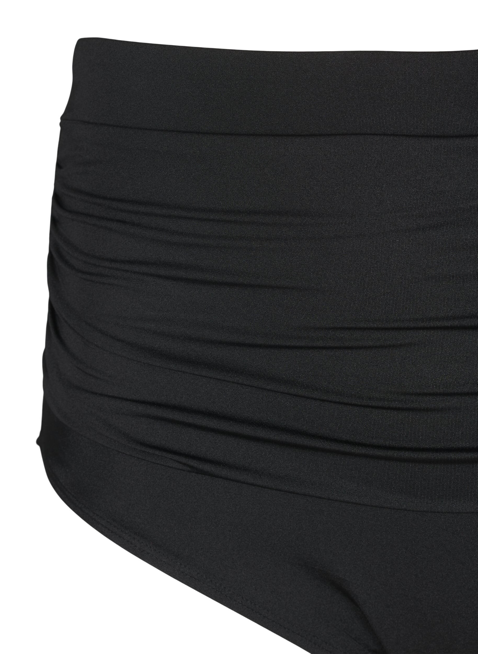 ZizziCulotte de bikini drap&eacute;e taille haute, Noir, Packshot image number 2