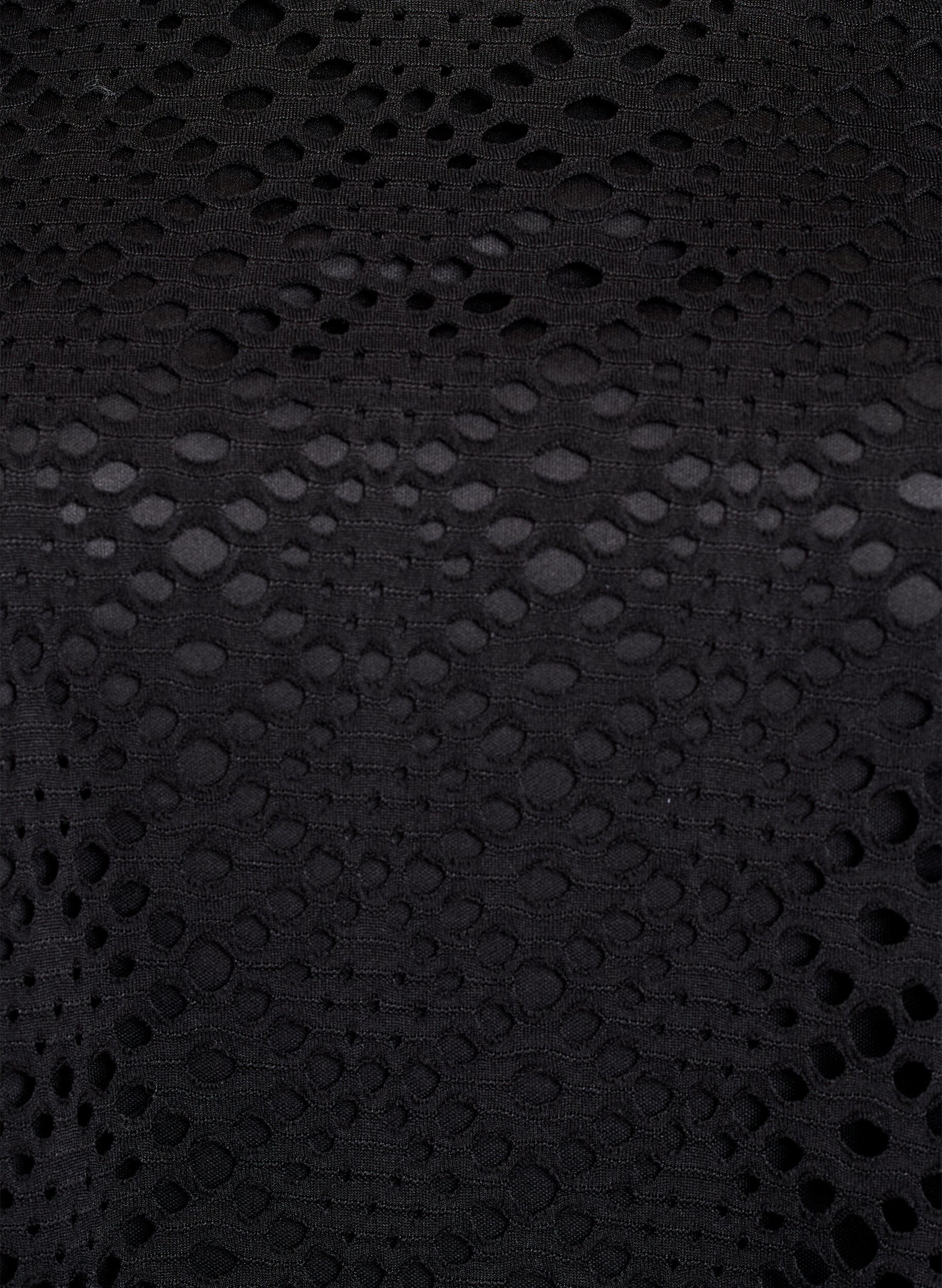 ZizziRobe mi-longue avec motif ajour&eacute; et manches courtes, Noir, Packshot image number 2