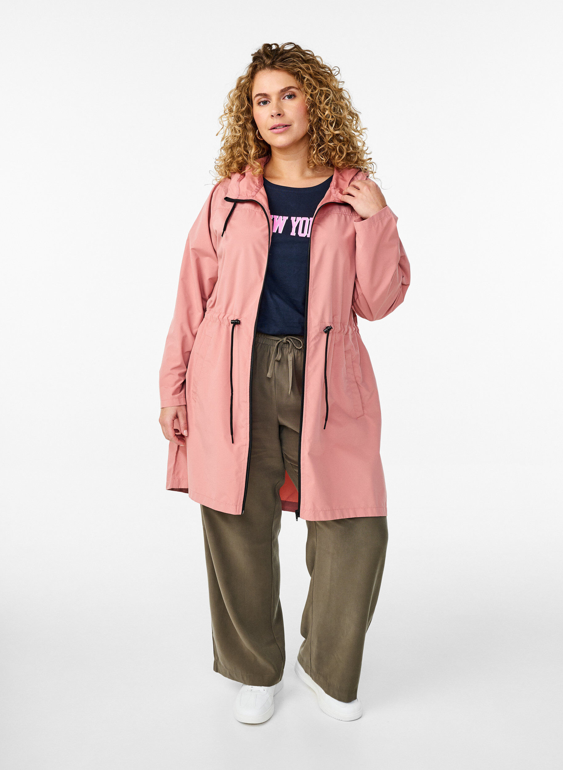 Zizzi Flash - Parka l&eacute;g&egrave;re avec capuche, Rose, Model image number 1