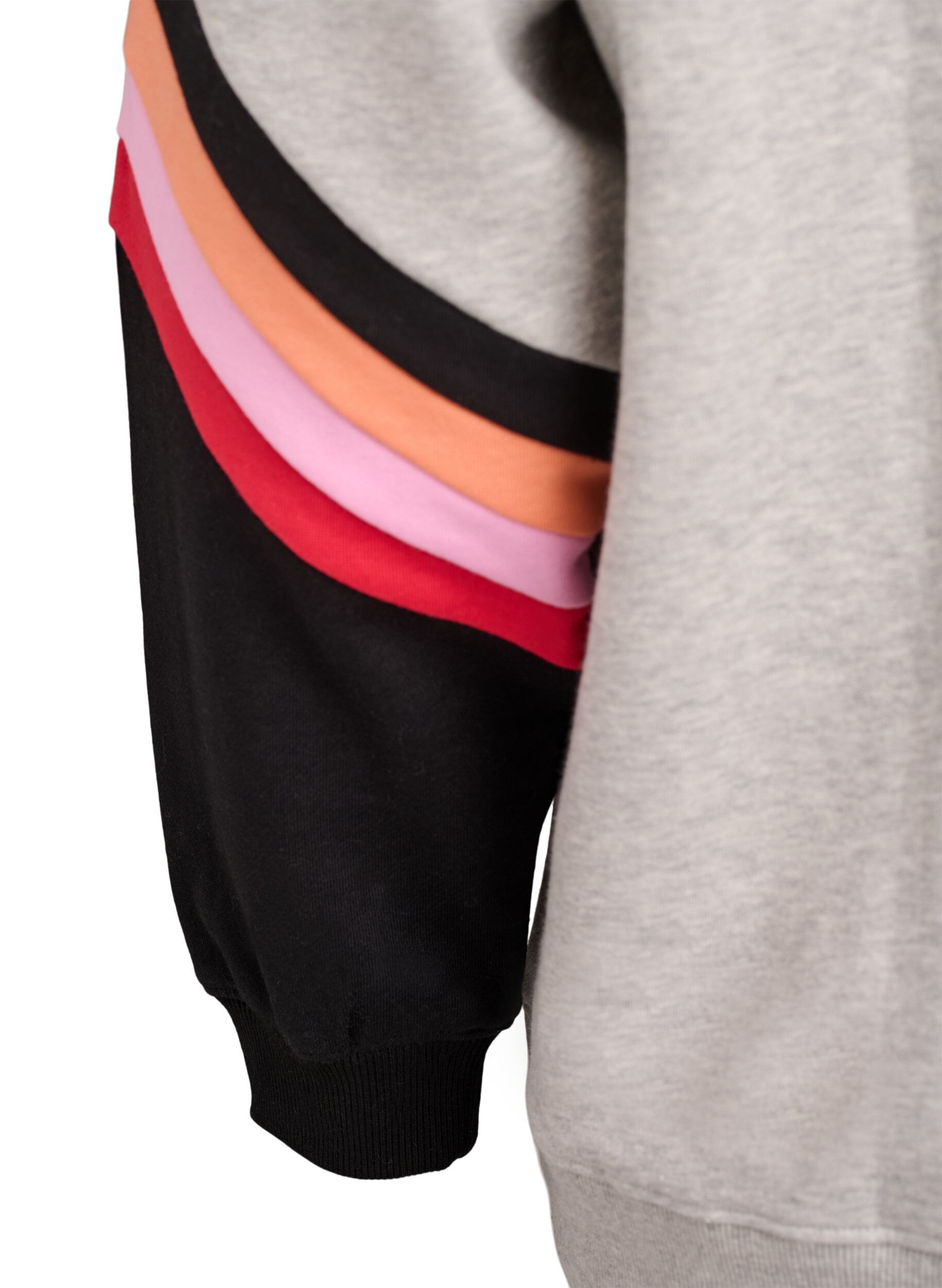 ZizziSweat ample avec d&eacute;tails contrastants sur les manches, Gris clair, Packshot image number 3