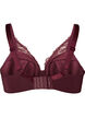 Soutien-gorge rembourr&eacute; en dentelle avec armatures, Bordeaux, Packshot image number 1