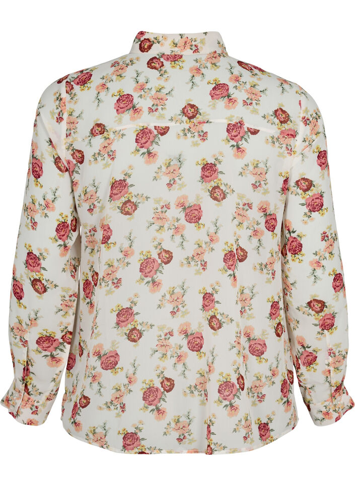 FLASH - Chemise à manches longues avec imprimé floral, Off White Flower, Packshot image number 1