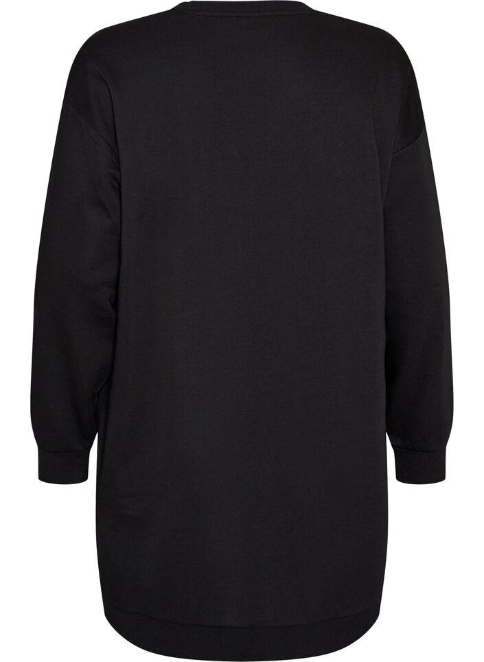 Robe sweat ample avec des poches, Noir, Packshot image number 1