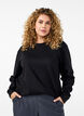Sweat-shirt &agrave; col ras du cou, Noir, Model image number 0