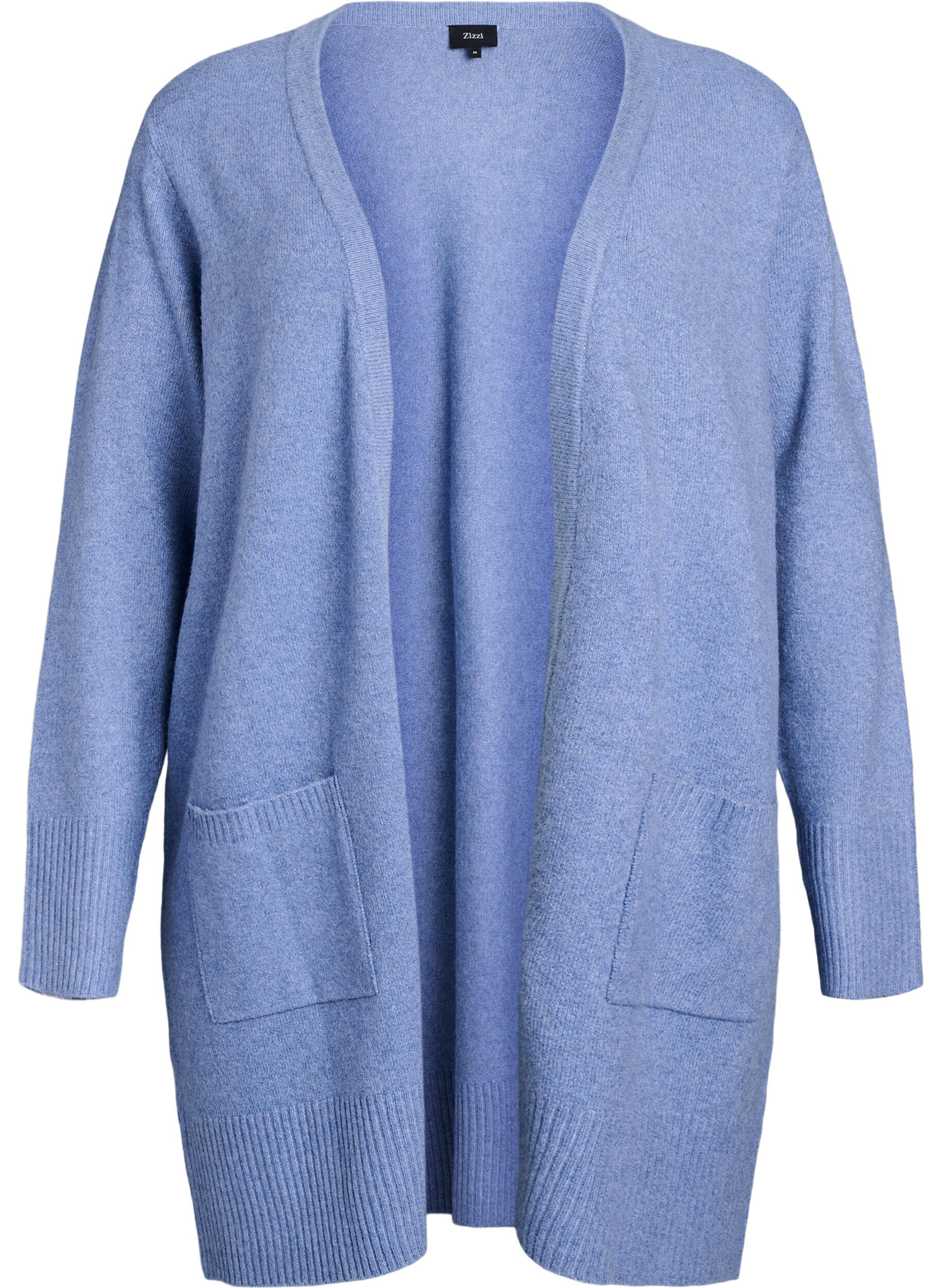 ZizziCardigan en tricot c&ocirc;tel&eacute; avec poches, Bleu, Packshot image number 0