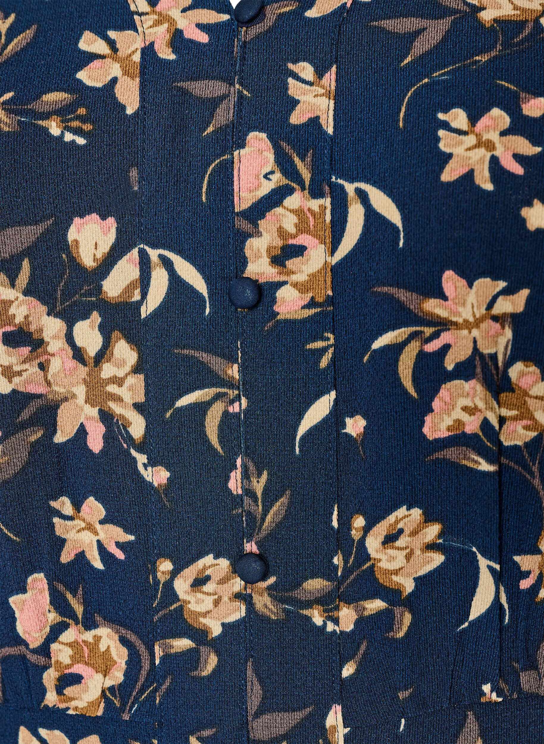 ZizziRobe midi avec smocks et boutons d&eacute;coratifs, Bleu, Packshot image number 2