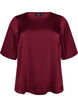Blouse en satin &agrave; manches au coude, Bordeaux, Packshot image number 0