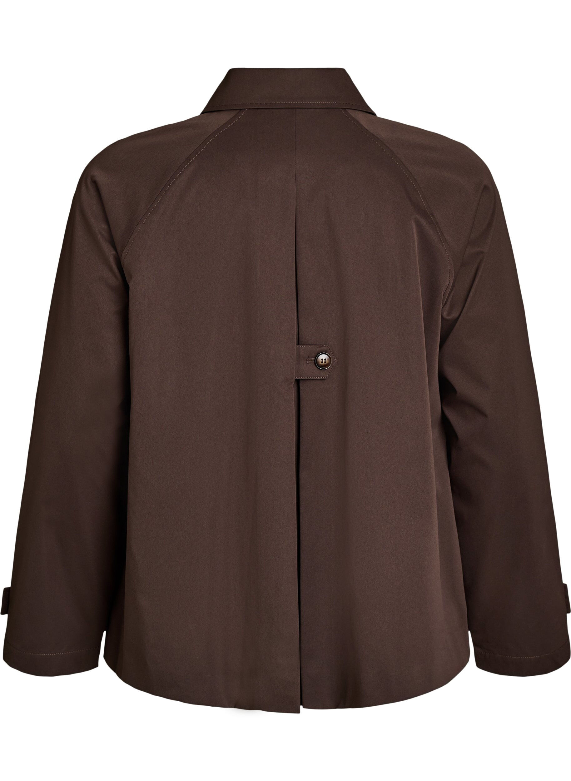 Zizzi Trench court avec col et manches raglan, Marron, Packshot image number 1