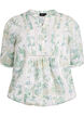 Blouse imprim&eacute;e &agrave; manches 1/2, Blanc, Packshot image number 0