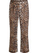 Pantalon coupe droite imprim&eacute; l&eacute;opard, Marron, Packshot image number 0