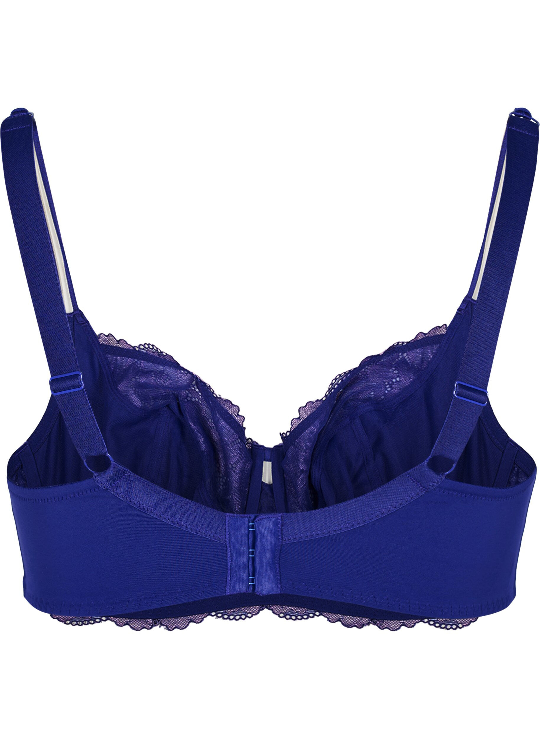 Zizzi Soutien-gorge int&eacute;gral avec armature et dentelle, Clematis Blue ASS, Packshot image number 1