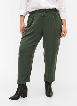 Pantalon à poches cargo, Thyme, Model image number 2