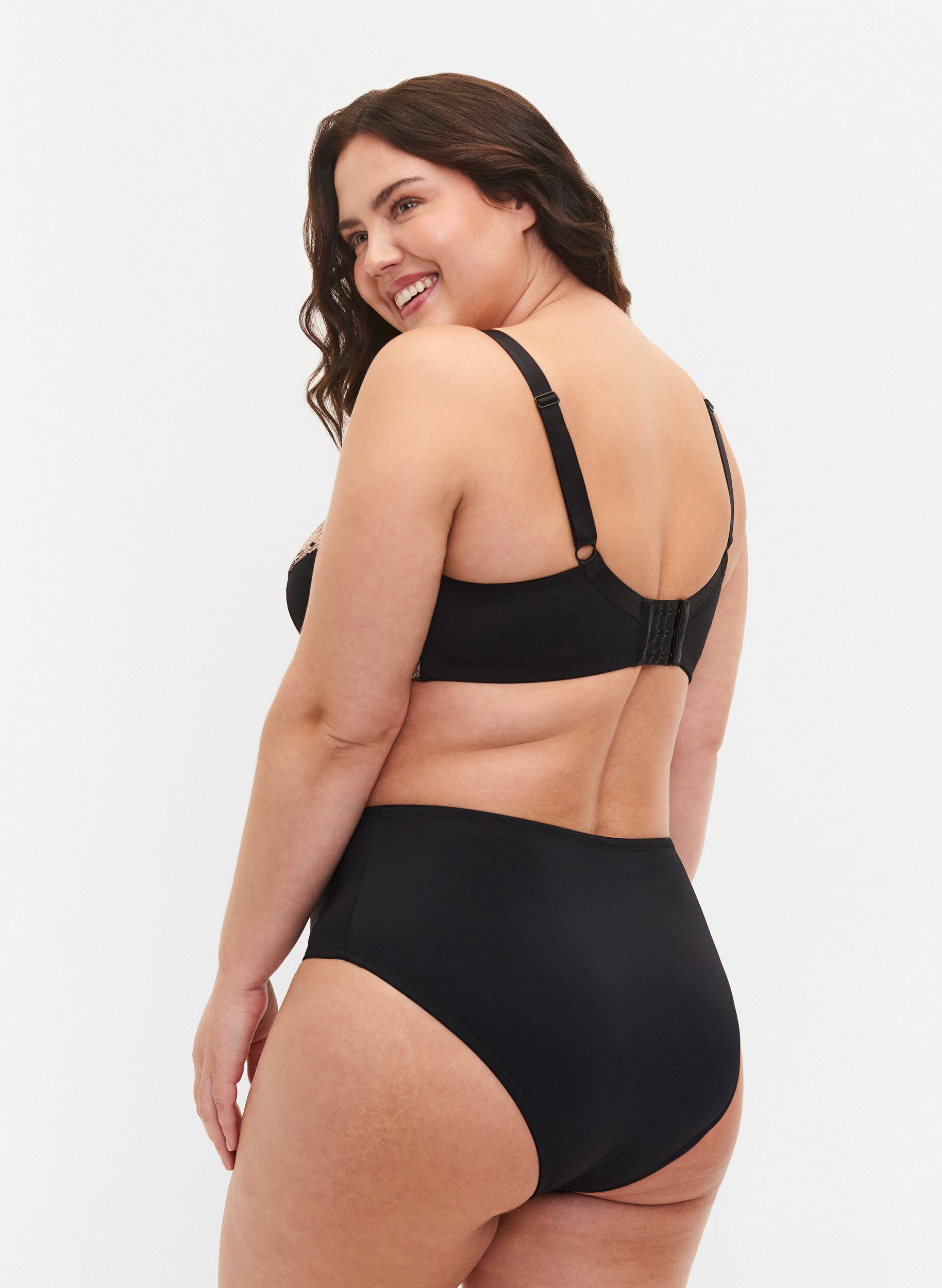 Zizzi Culotte tai avec dentelle, Black, Model image number 1