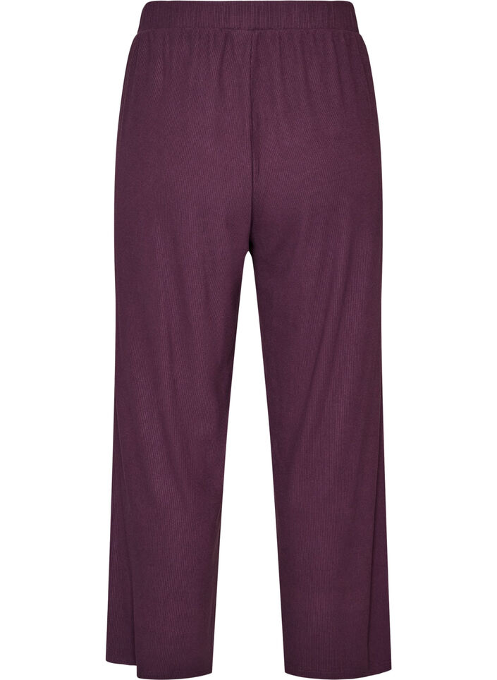Pantalon en jersey c&ocirc;tel&eacute; &agrave; jambes amples, Violet, Packshot image number 1