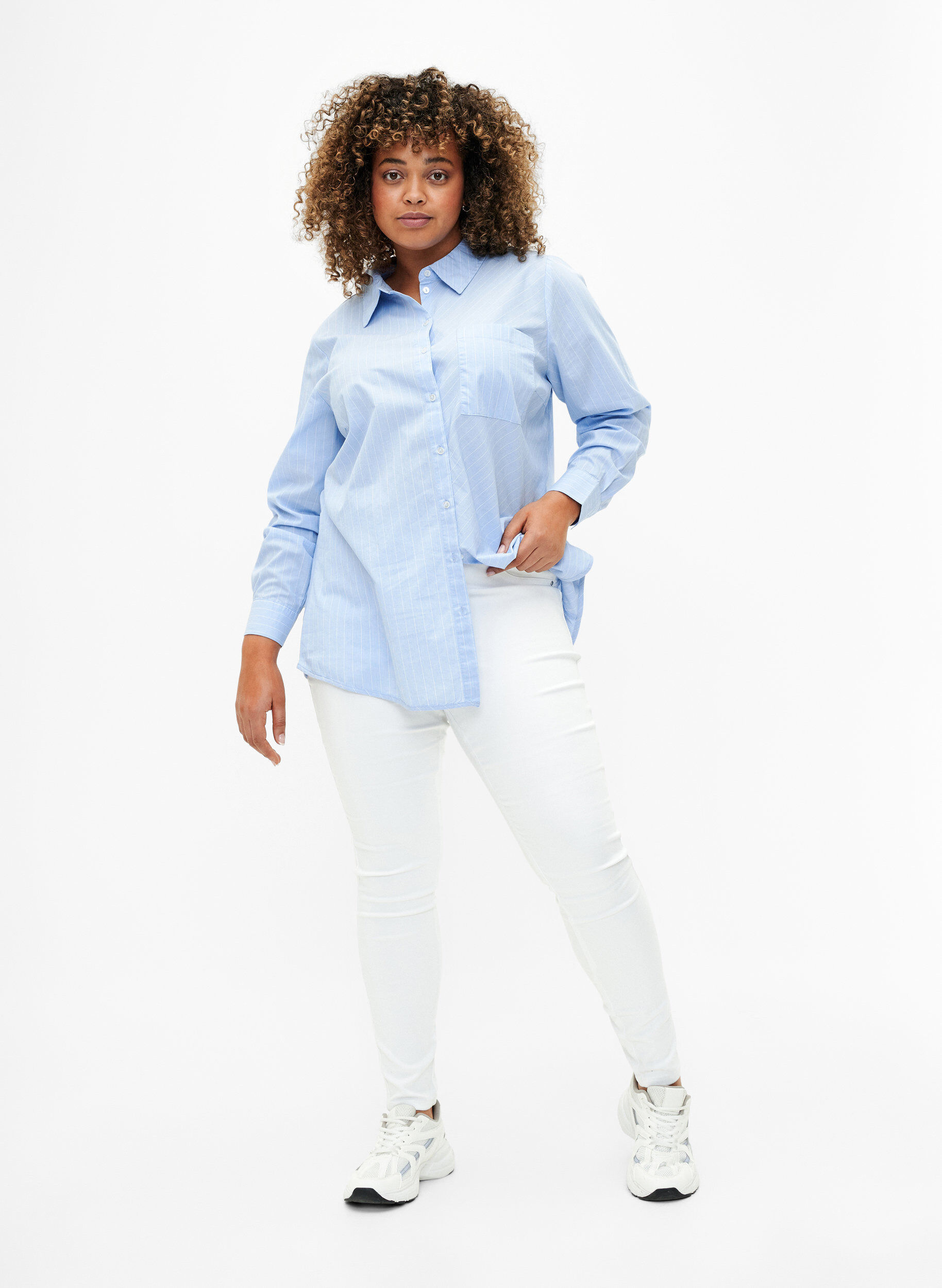 ZizziJeggings &agrave; taille haute, Blanc, Model image number 0