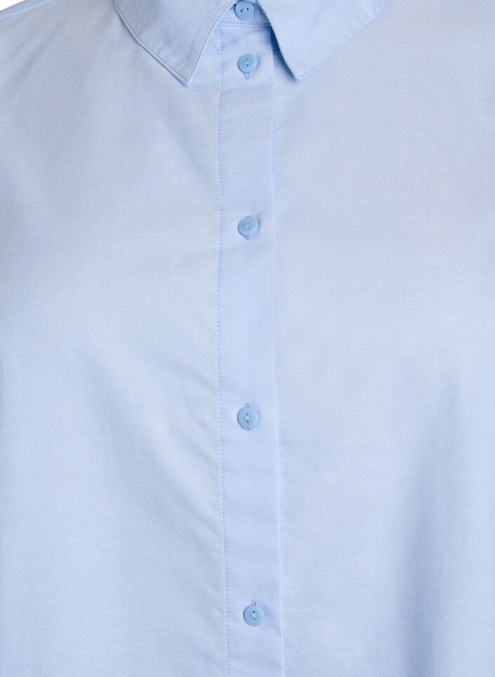 Chemise à manches longues en coton, Bleu, Packshot