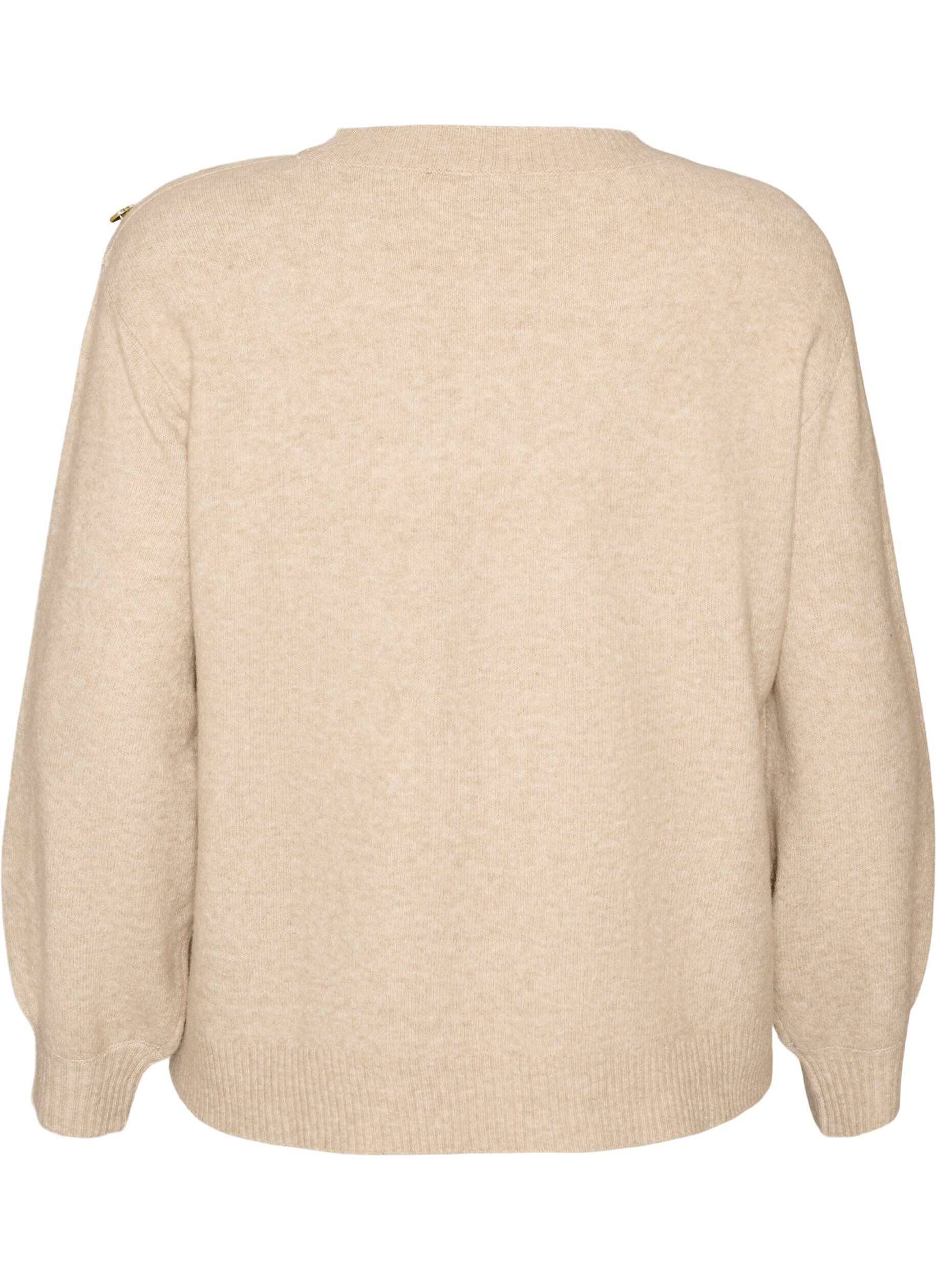 ZizziChemisier en maille avec boutons d&eacute;coratifs, Beige, Packshot image number 1