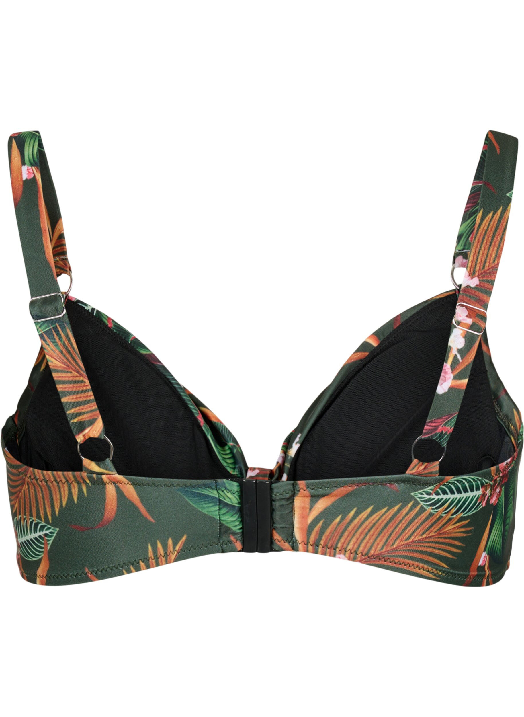 Zizzi Soutien-gorge de bikini imprim&eacute; &agrave; armatures, Vert Kaki, Packshot image number 1