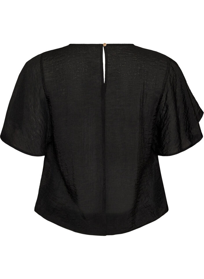 Blouse coupe ballon avec manches papillon, Noir, Packshot image number 1