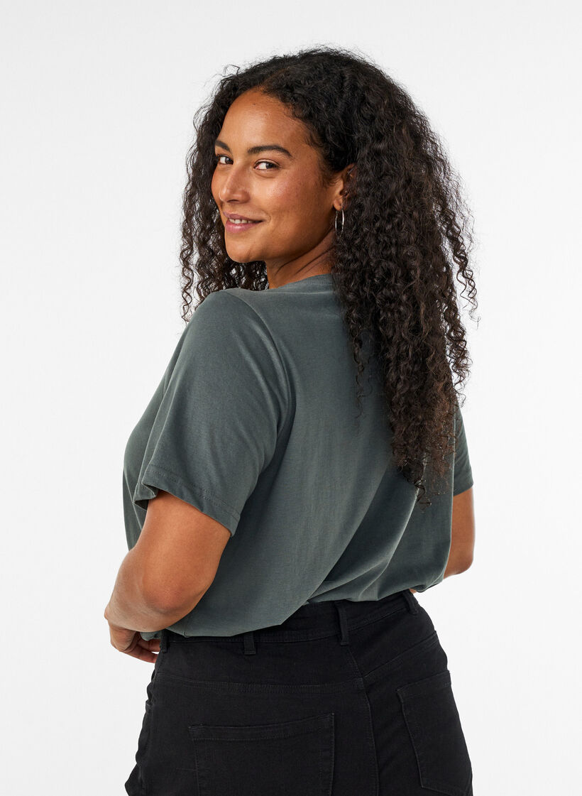 T-shirt imprim&eacute;, Vert, Model image number 2