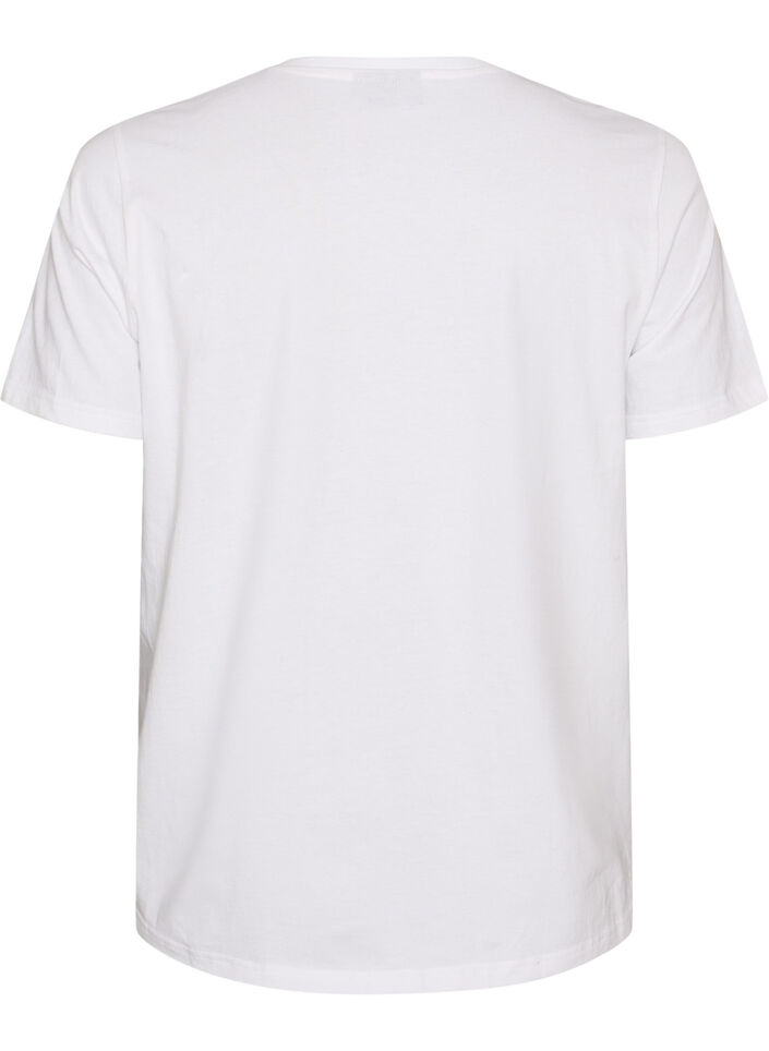 T-shirt en coton bio avec imprim&eacute; sur le devant, Blanc, Packshot image number 1