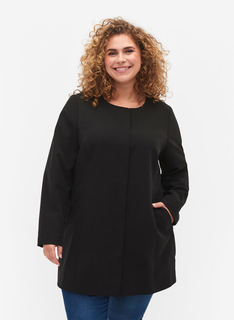 Veste légère et classique de printemps, Black, Model image number 0