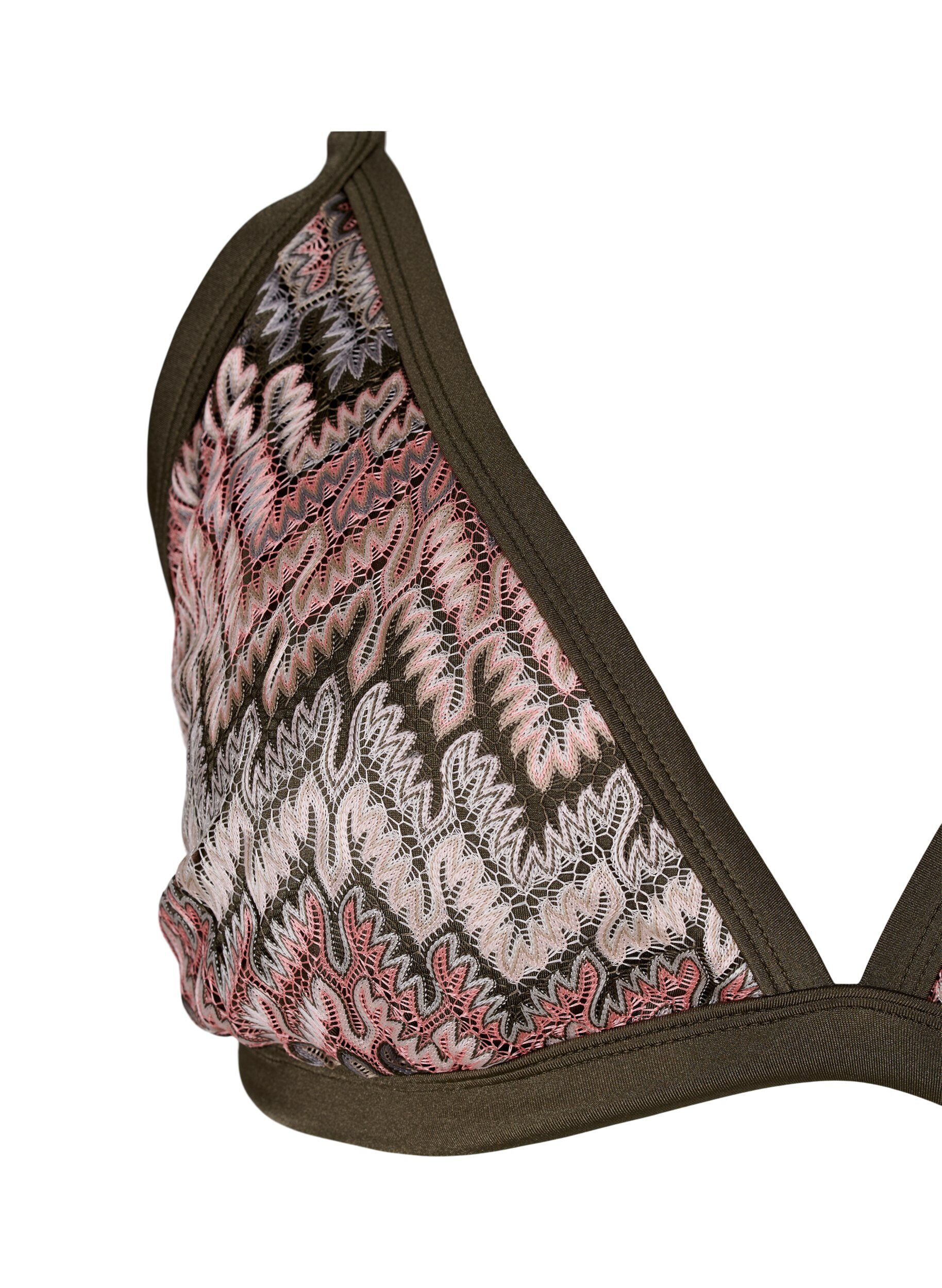 Zizzi Haut de bikini triangle &agrave; motifs, Beech AOP, Packshot image number 2