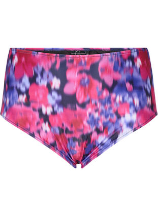 Bas de bikini à imprimé et taille haute, Pink Flower AOP, Packshot image number 0