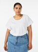 T-shirt en coton avec d&eacute;tails au crochet, Blanc, Model image number 0