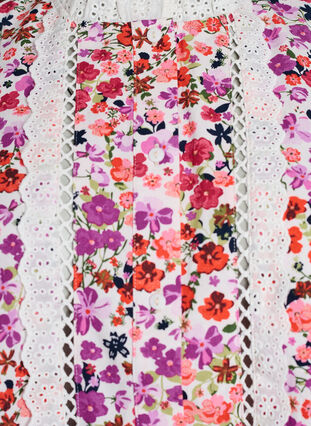 Blouse écrue broderies fleurs bleues I.Code Blouse écrue broderies fleurs bleues I.Code