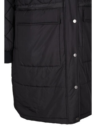 Veste matelassée à capuche et taille ajustable, Black, Packshot image number 3