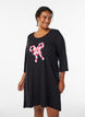 Chemise de nuit en coton bio &agrave; motif de No&euml;l, Noir, Model image number 0
