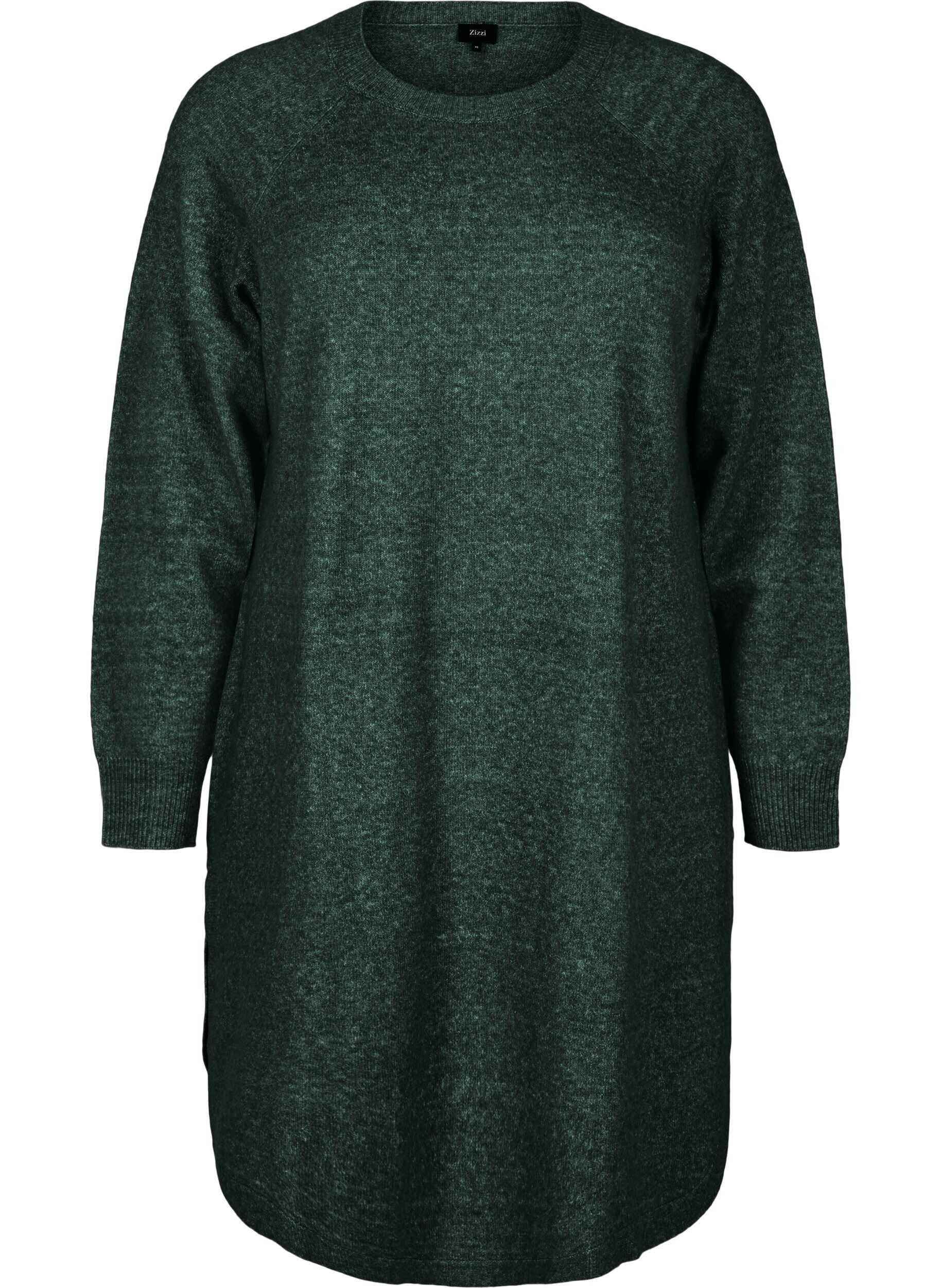 Robe courte en maille &agrave; col rond