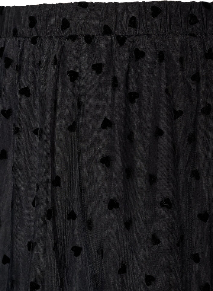 Jupe midi en tulle avec des c&oelig;urs, Noir, Packshot image number 2