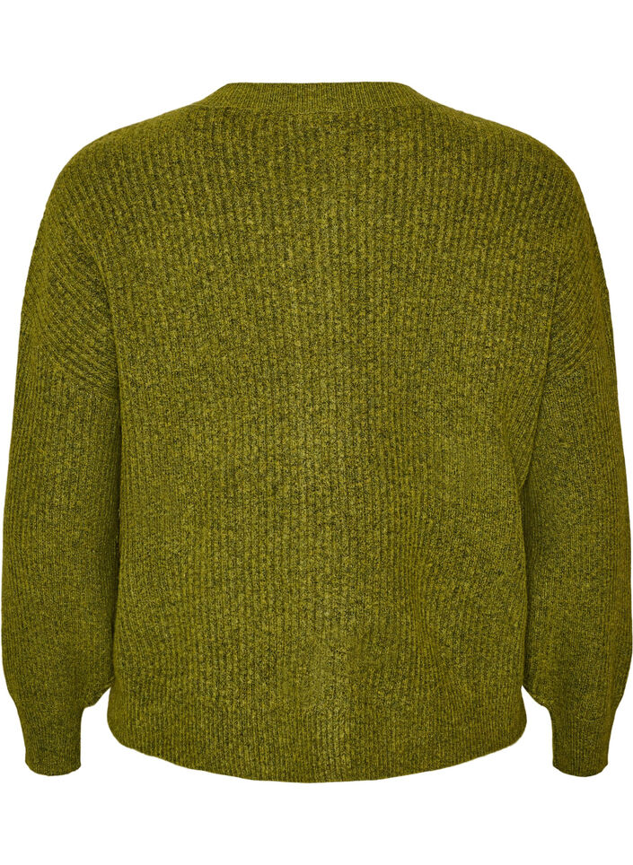 Cardigan en tricot c&ocirc;tel&eacute; avec boutons, Vert clair, Packshot image number 1