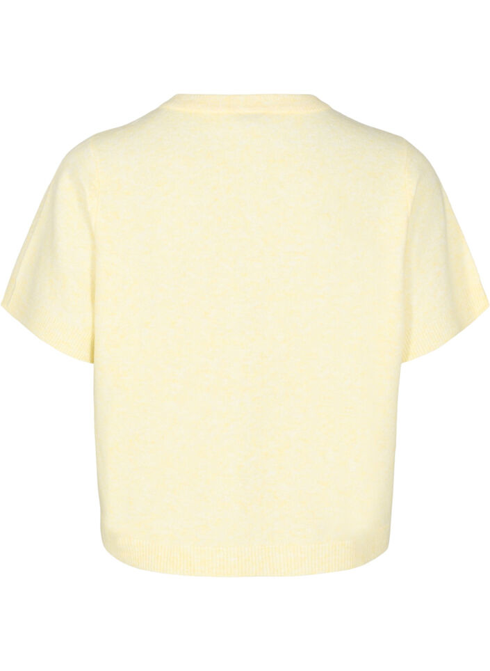  Cardigan en tricots &agrave; manches courtes, Jaune clair, Packshot image number 1