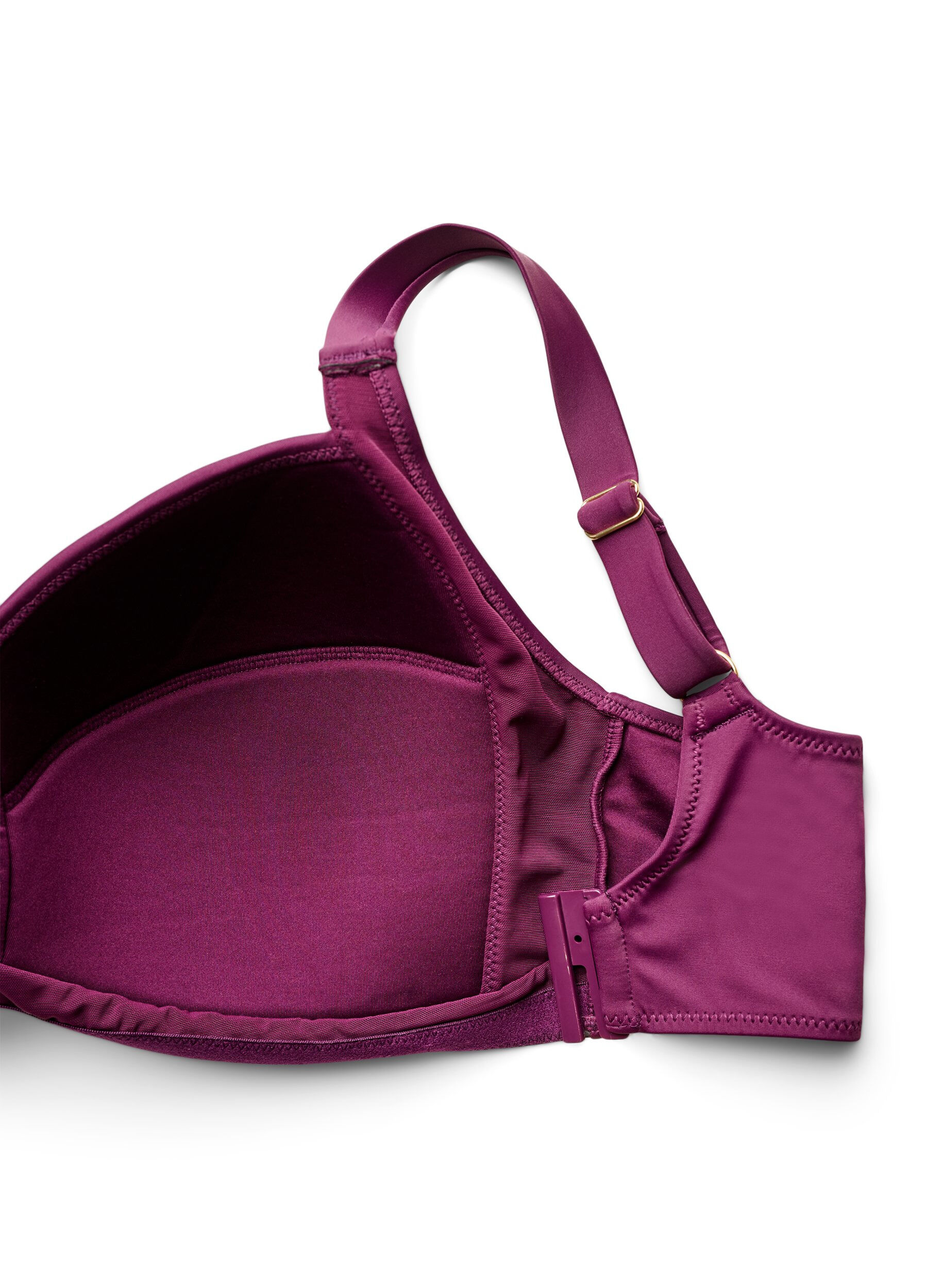 ZizziHaut de bikini rembourr&eacute; avec d&eacute;tail anneau, Violet, Packshot image number 3