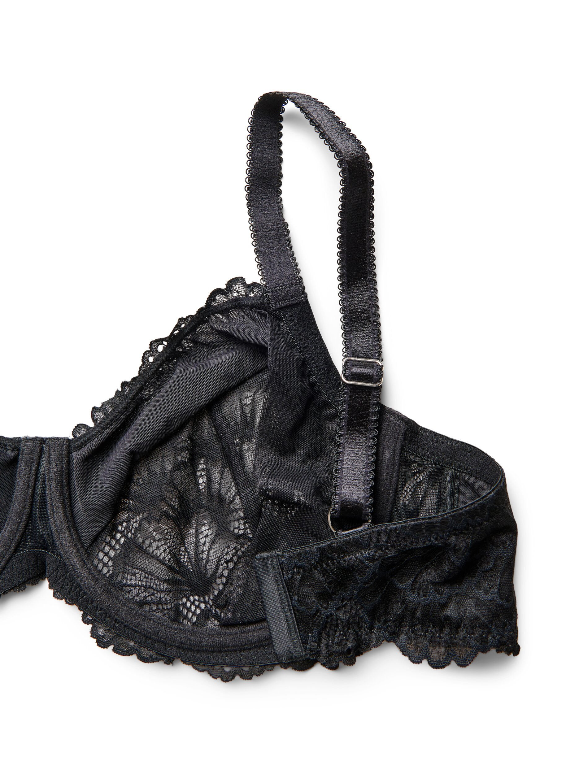Zizzi Soutien-gorge en dentelle &agrave; armatures et couvrance totale, Noir, Packshot image number 3