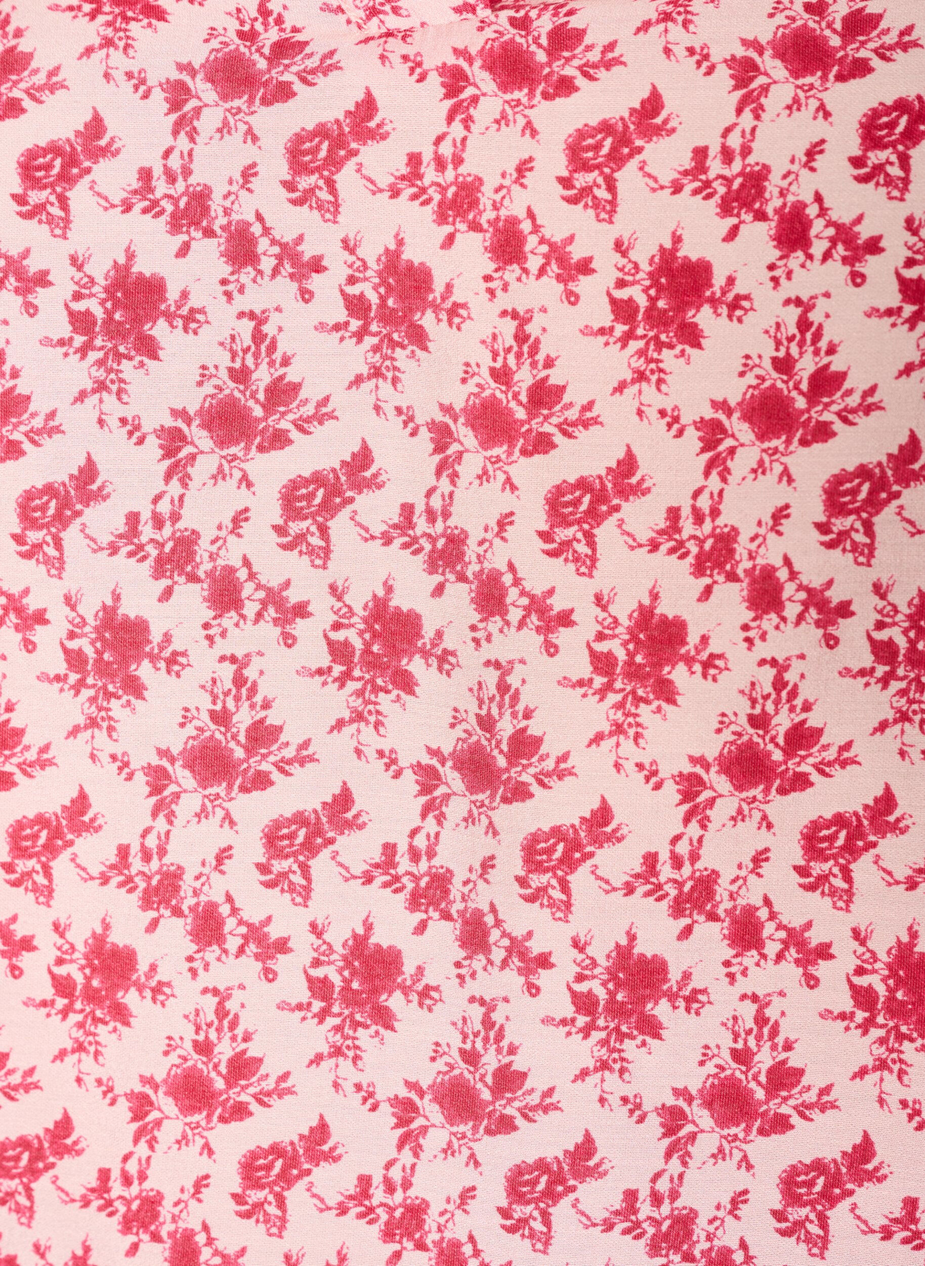 ZizziBlouse florale en viscose avec manches ballon, Rouge, Packshot image number 2