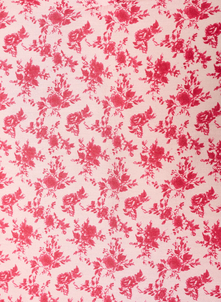 Blouse florale en viscose avec manches ballon, Rouge, Packshot image number 2