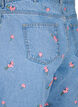 Shorts en jean avec des fleurs brodées, Bleu Clair, Packshot image number 3