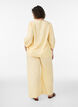 Pantalon large en lin et viscose, Jaune clair, Model image number 1