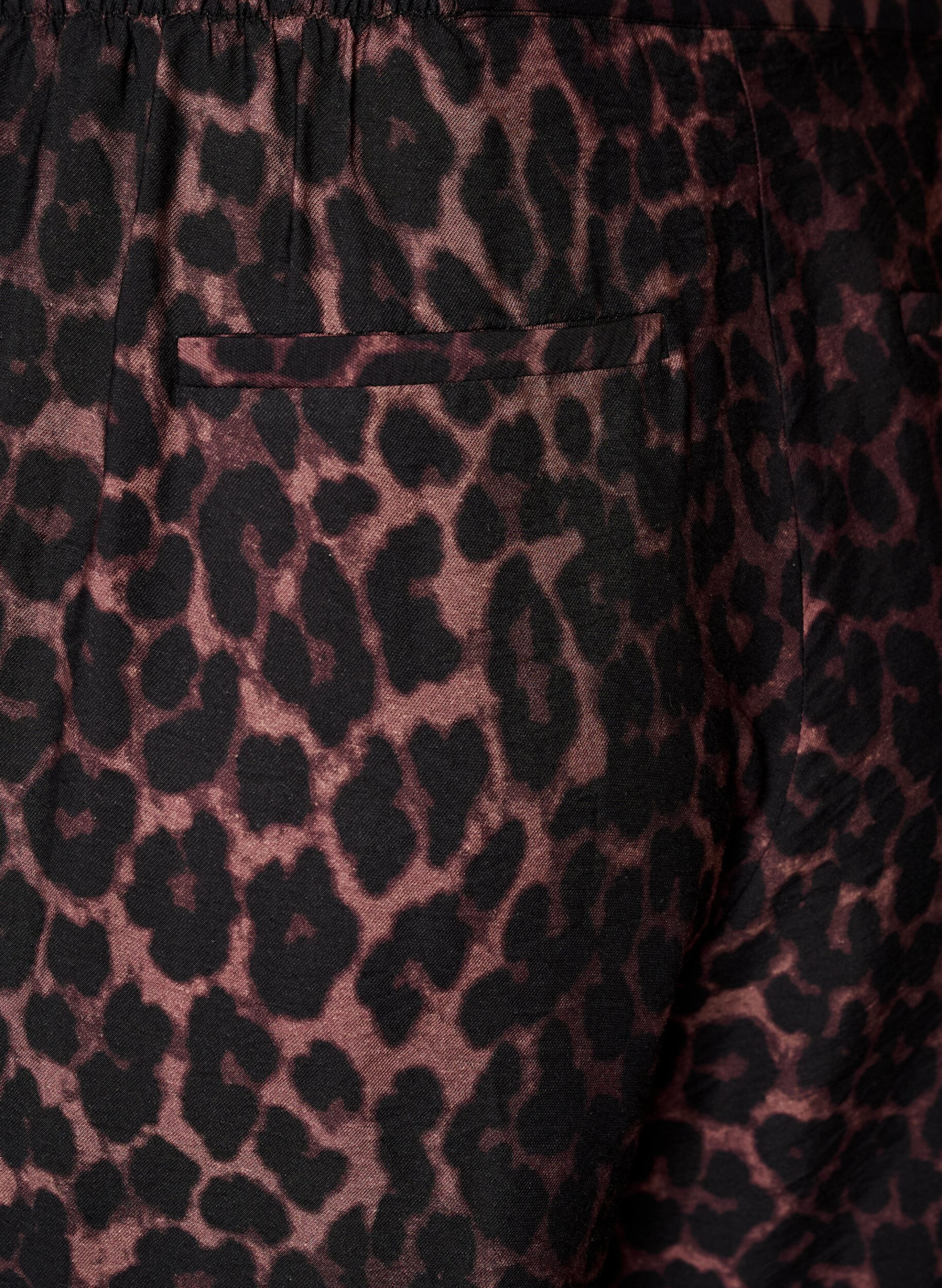 ZizziPantalon en viscose avec taille &eacute;lastiqu&eacute;e et jambes droites, Marron, Packshot image number 3