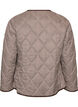 Veste matelass&eacute;e &agrave; petits carreaux et finitions contrastantes, Marron, Packshot image number 1
