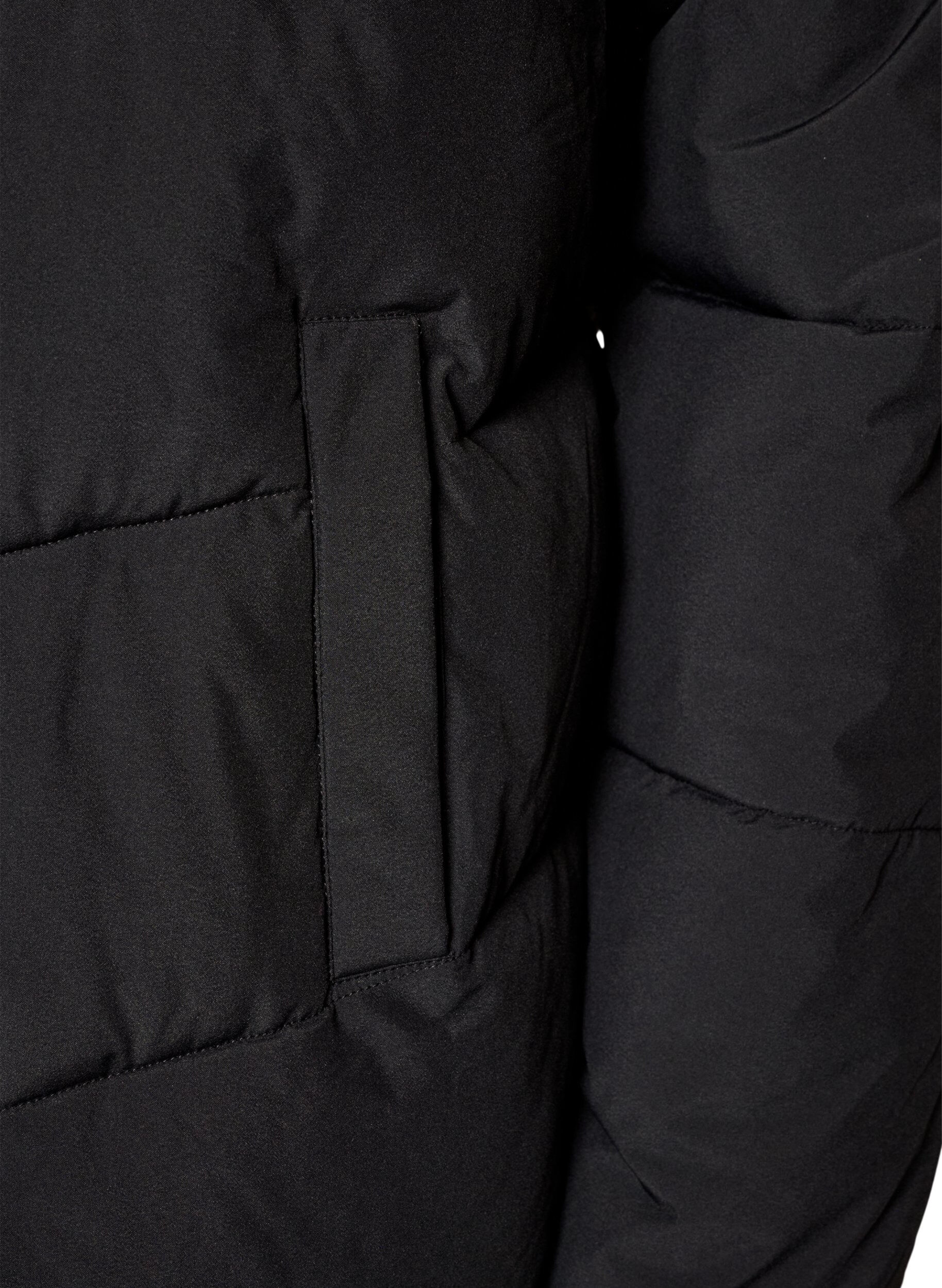 ZizziDoudoune mi-longue avec capuche, Noir, Packshot image number 3