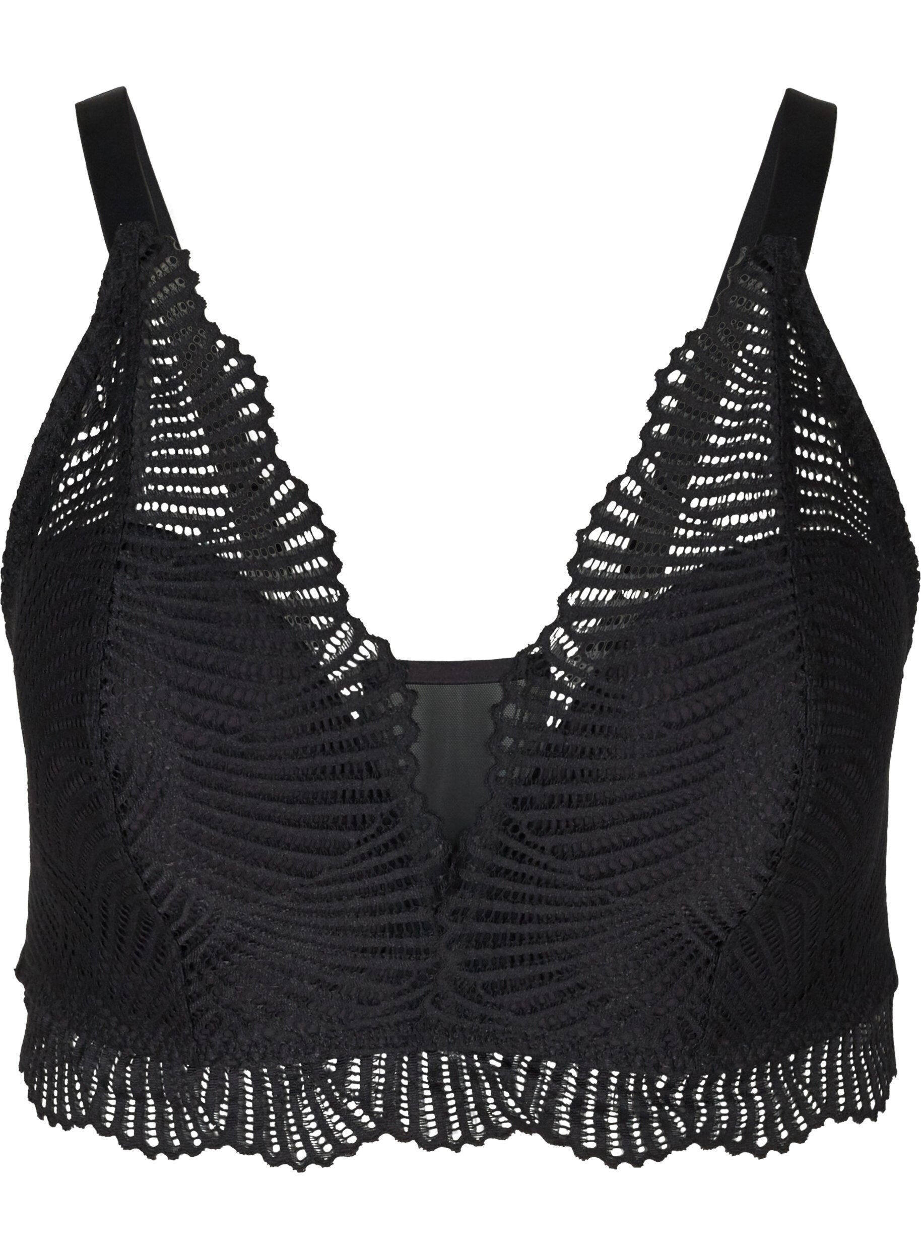 Zizzi Soutien-gorge en dentelle &agrave; rembourrage doux, Black, Packshot image number 0