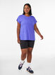 T-shirt de sport couleur unie, Bleu, Model image number 1