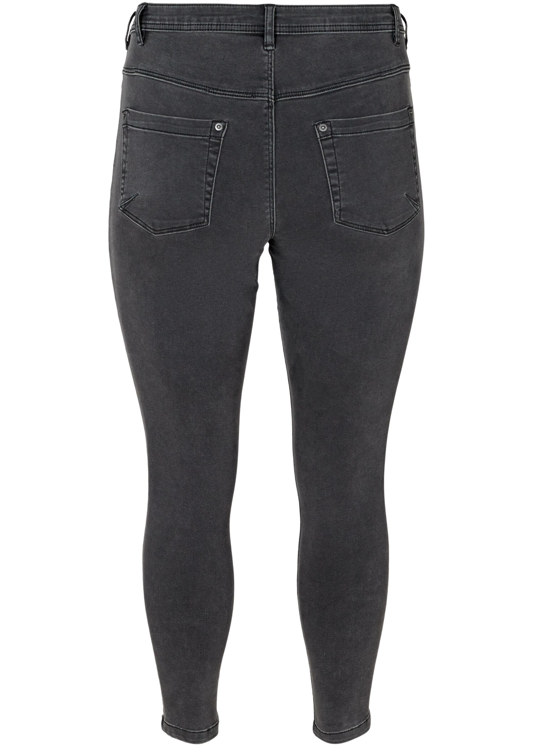 Zizzi Jean crop Amy avec d&eacute;tails zipp&eacute;s, Gris, Packshot image number 1