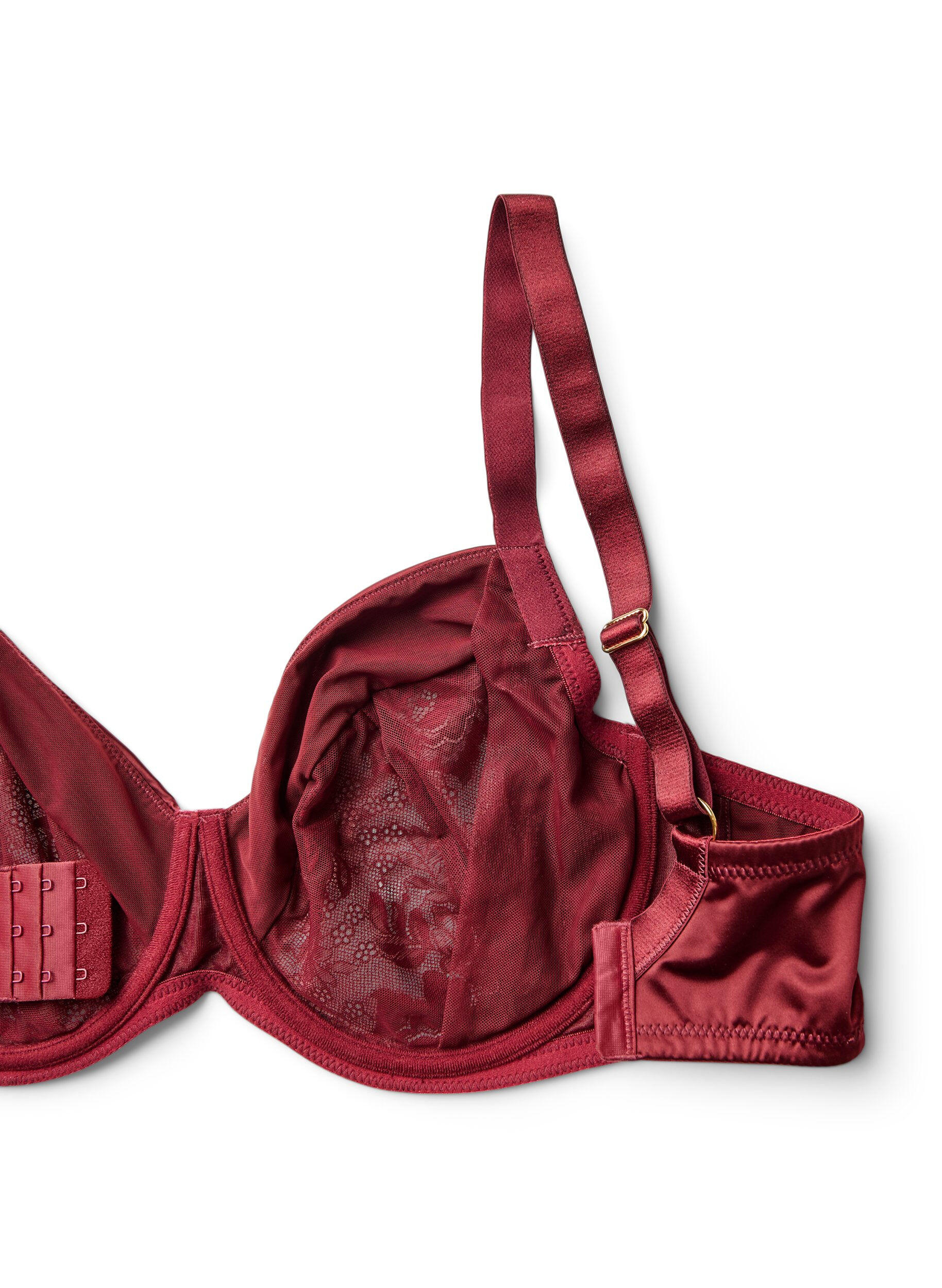 ZizziSoutien-gorge embo&icirc;tant en microfibre brillante, Bordeaux fonc&eacute;, Packshot image number 3