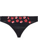 String en microfibre avec broderie florale, Noir, Packshot image number 0